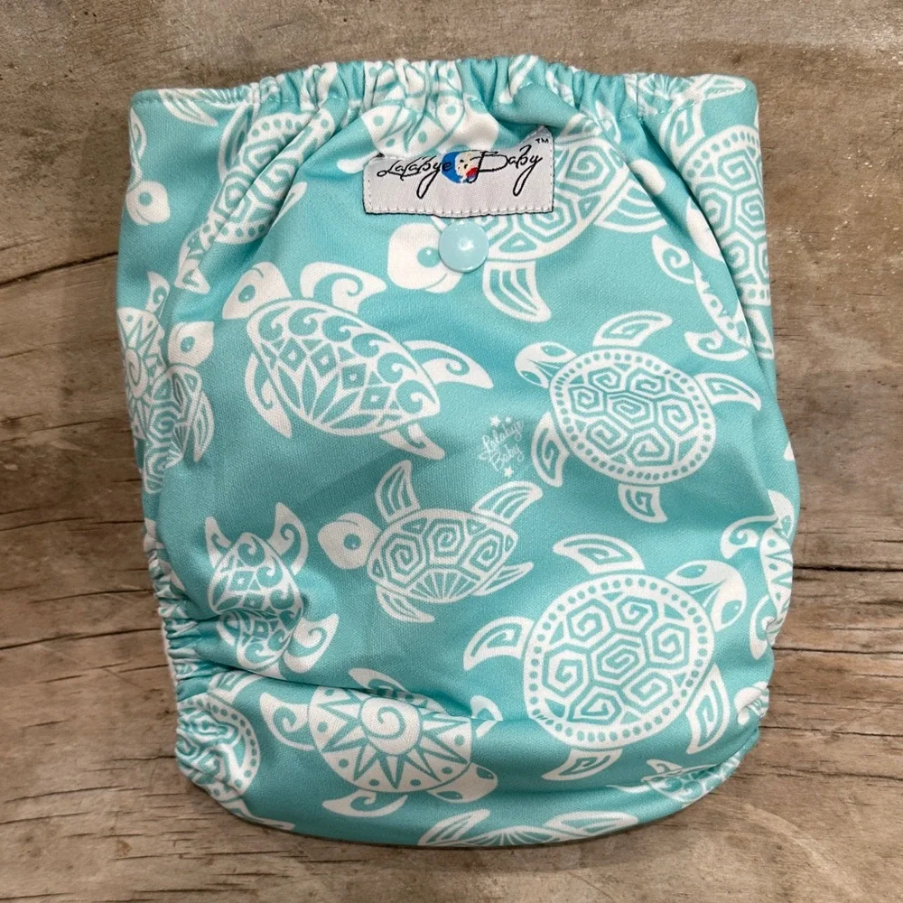 NEW w/tag Lalabye Baby Turtle Print Kids Cloth Diaper